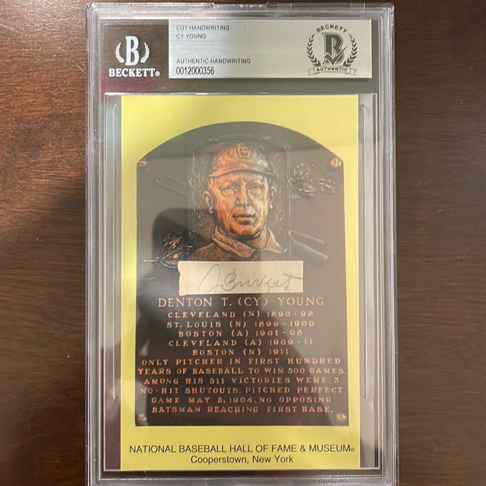 Cy Young handwriting Postcard